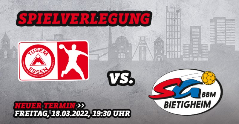 Kurzfristige Spielverlegung: TUSEM vs. SG BBM Bietigheim